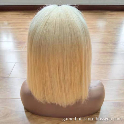 Wig Vendors 13X4 Lace Front Bob Wigs Human Hair Straight Blonde Bob 150 density  HD Transparent Lace Front Virgin Human Hair Wig